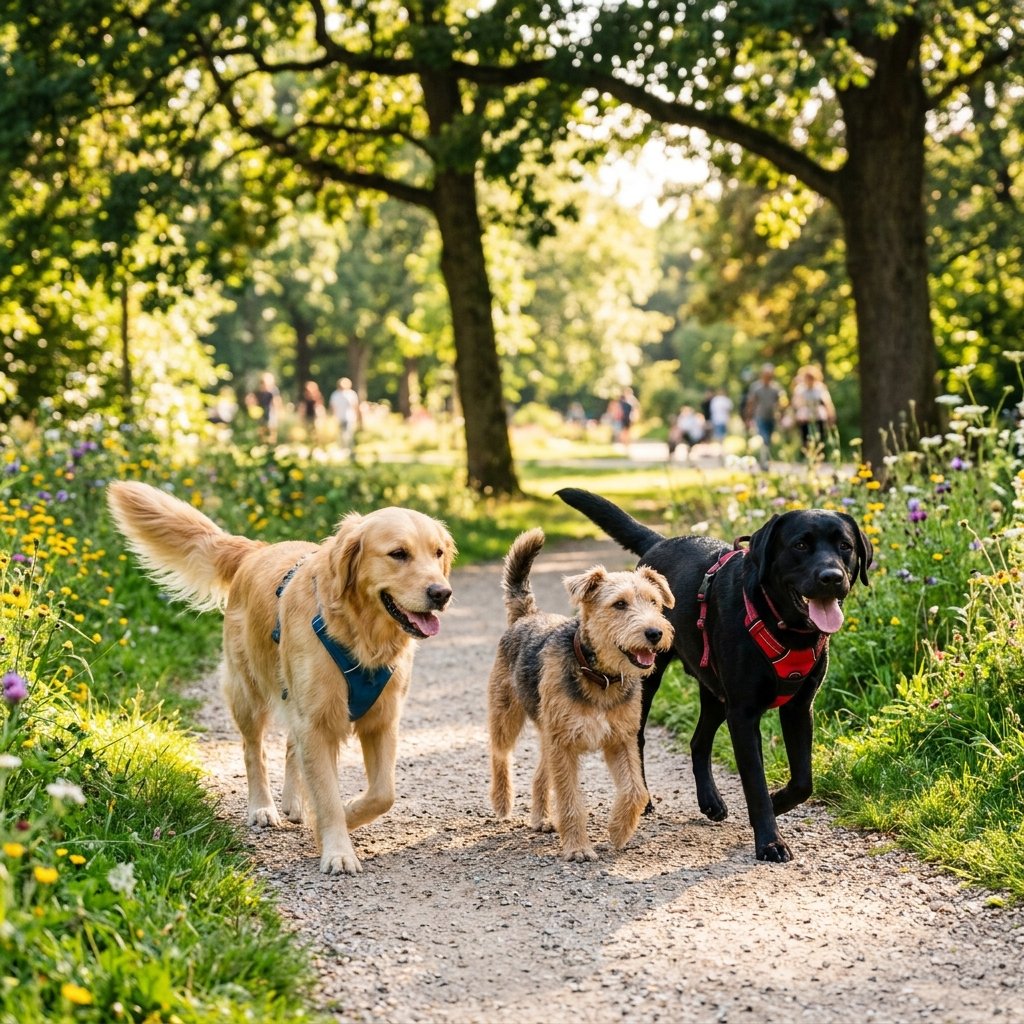 Pack dog walking